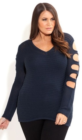 City Chic Cutout Sleeve Jumper - AUD$89.95 from City Chic