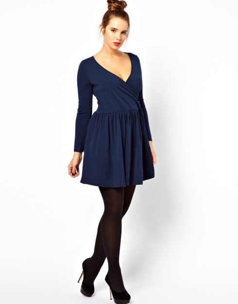 ASOS CURVE Skater Dress With Ballet Wrap, $26.51 from ASOS