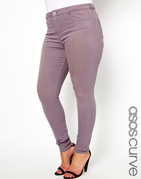 ASOS CURVE Supersoft Skinny Jean in Greyed Lilac, $59.39 from ASOS