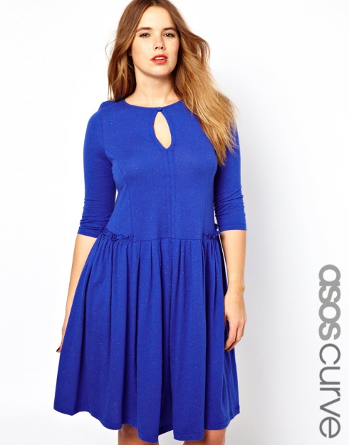 ASOS CURVE Exclusive Frill Side Midi Dress In Nepi, $53.03 from ASOS