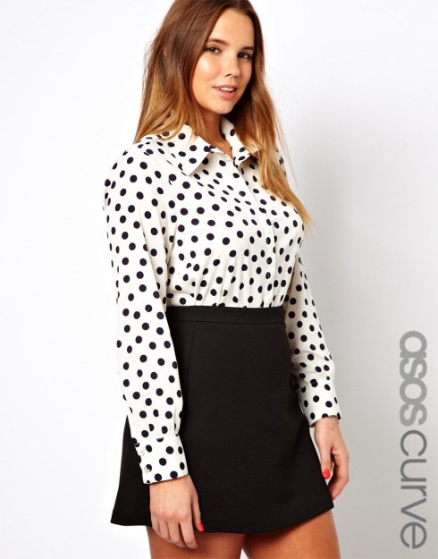 ASOS CURVE Exclusive Shirt in Spot, $74.24 from ASOS