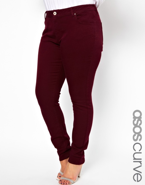 ASOS CURVE Supersoft Skinny Jean In Oxblood, $63.63 from ASOS