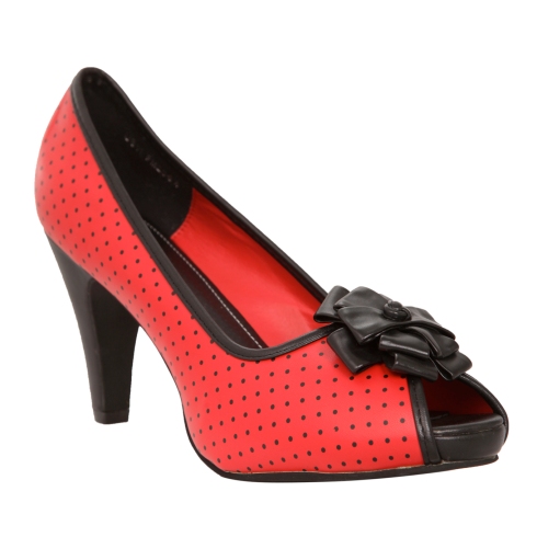 Black & Red Polka Dot La Femme Heel, USD $55.00 from Torrid