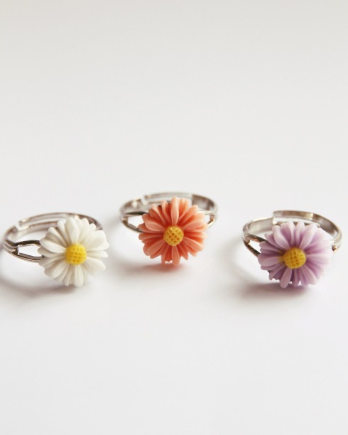 Tiny Daisy Rings, $10 from Young Pilgrims Jewellery