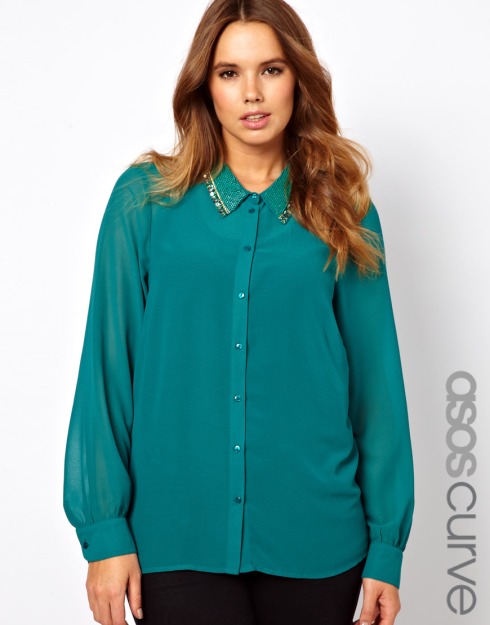 ASOS CURVE Blouse With Embellished Collar
